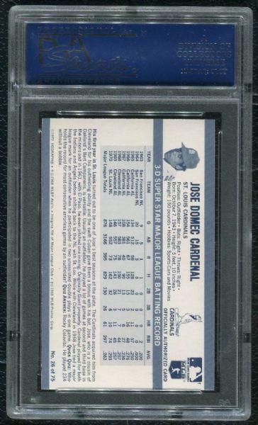 1971 Kellogg's #26 Jose Cardenal PSA 10 GEM MINT