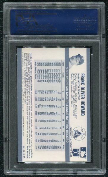 1971 Kellogg's #14 Frank Howard PSA 10 GEM MINT