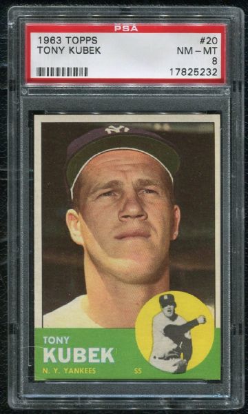 1963 Topps #320 Tony Kubek PSA 8 NM-MT