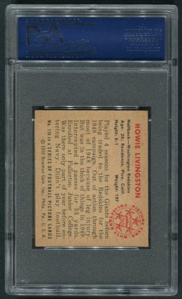 1950 Bowman #138 Howie Livingston PSA 8 NM-MT