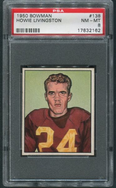 1950 Bowman #138 Howie Livingston PSA 8 NM-MT