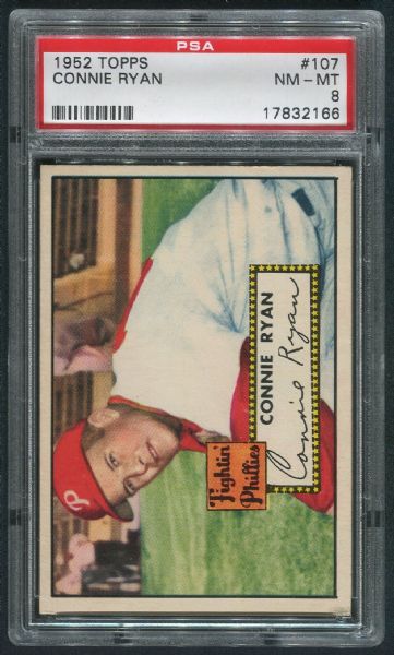 1952 Topps #107 Connie Ryan PSA 8 NM-MT