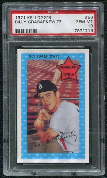 1971 Kellogg's #56 Billy Grabarkewitz PSA 10 GEM MINT