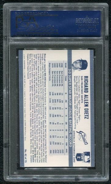 1971 Kellogg's #42 Dick Dietz PSA 10 GEM MINT