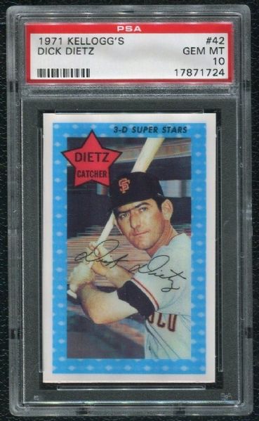 1971 Kellogg's #42 Dick Dietz PSA 10 GEM MINT