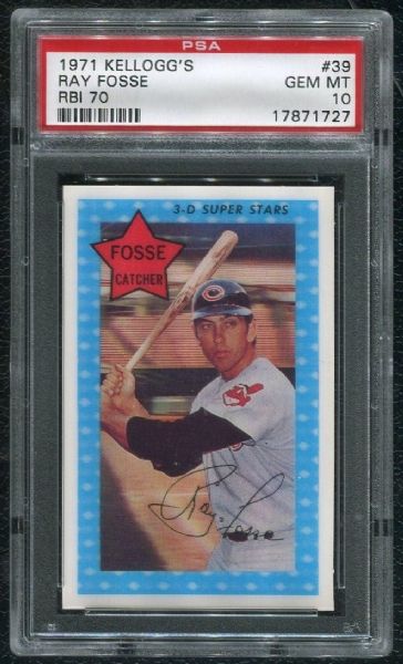 1971 Kellogg's #39 Ray Fosse PSA 10 GEM MINT