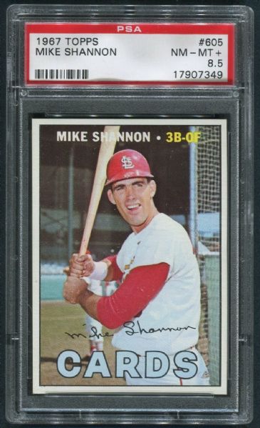 1967 Topps #605 Mike Shannon PSA 8.5 NM-MT+