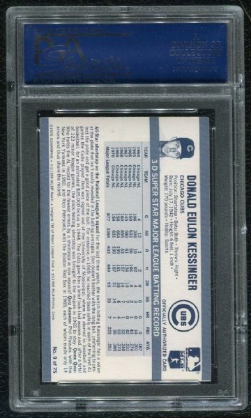 1971 Kellogg's #9 Don Kessinger PSA 10 GEM MINT