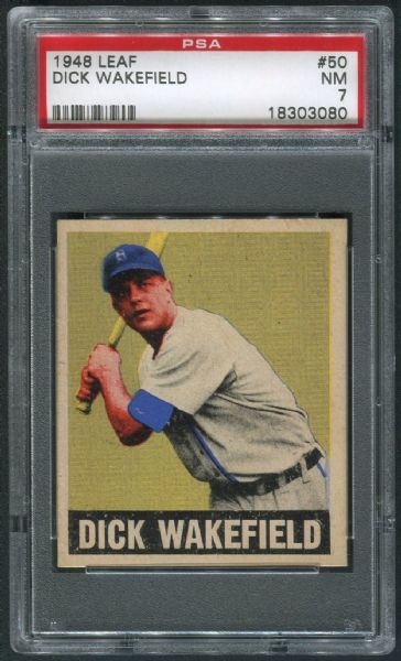 1948 Leaf #50 Dick Wakefield PSA 7 NM