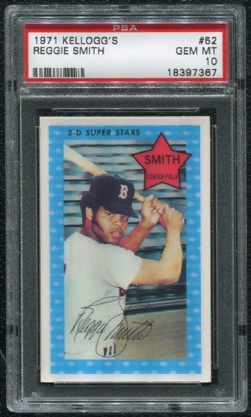 1971 Kellogg's #52 Reggie Smith PSA 10 GEM MINT