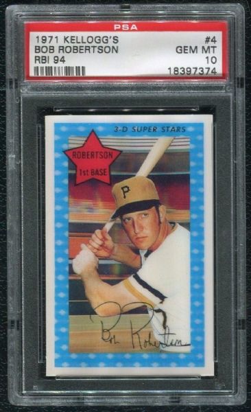 1971 Kellogg's #4 Bob Robertson PSA 10 GEM MINT