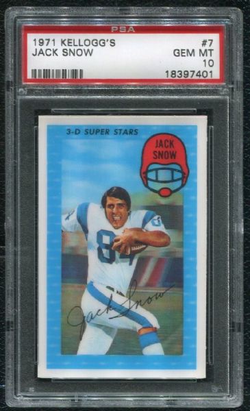 1971 Kellogg's #7 Jack Snow PSA 10 GEM MINT