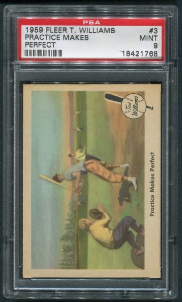 1959 Fleer #3 Ted Williams Practice Makes Perfect PSA 9 MINT