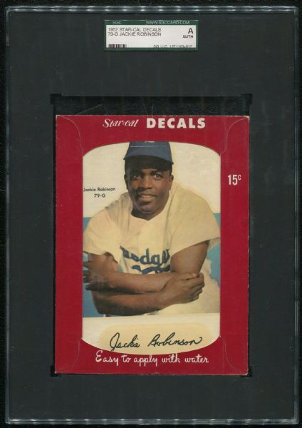 1952 Star-Cal Decals 79-G Jackie Robinson SGC Authentic