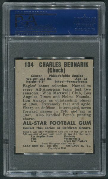 1949 Leaf #134 Charles Bednarik PSA 6 EX-MT