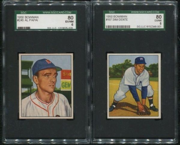 1950 Bowman Lot of 4 SGC 80 EX-MT 6 w/ Low Numbers