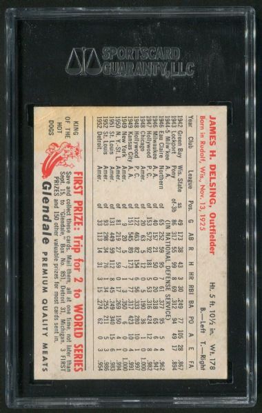 1953 Glendale Meats Jim Delsing SGC 40 VG 3