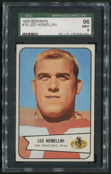 1954 Bowman #76 Leo Nomellini SGC 96 MINT 9