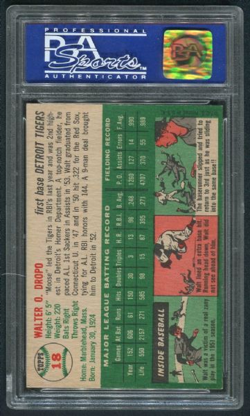 1954 Topps #18 Walt Dropo PSA 8 NM-MT