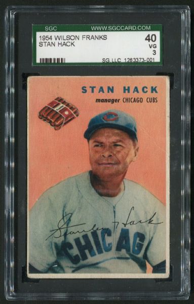 1954 Wilson Franks Stan Hack SGC 40 VG 3