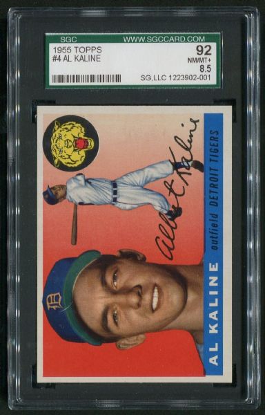 1955 Topps #4 Al Kaline SGC 92 NM-MT+ 8.5