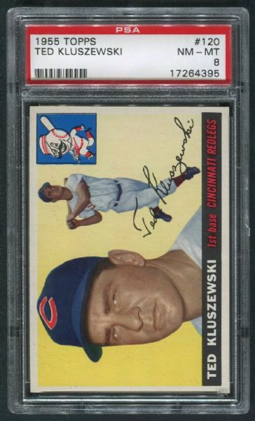 1955 Topps #120 Ted Kluszewski PSA 8 NM-MT