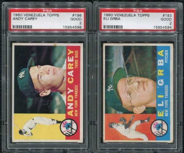 1960 Topps Venezuelan Lot of 4 PSA Graded w/ Yankees