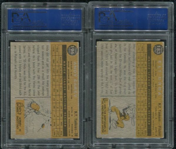 1960 Topps Venezuelan Lot of 4 PSA Graded w/ Yankees