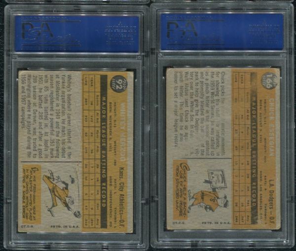 1960 Topps Venezuelan Lot of 4 PSA Graded w/ Yankees