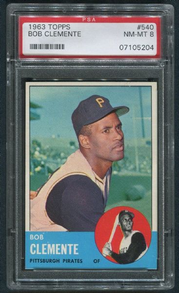 1963 Topps #540 Bob Clemente PSA 8 NM-MT