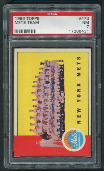 1963 Topps #473 New York Mets Team PSA 7 NM