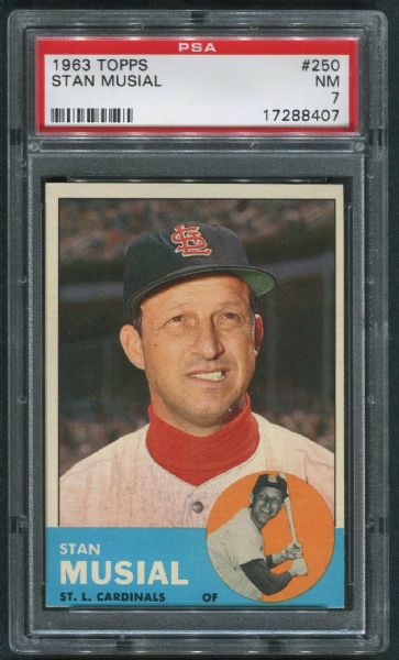 1963 Topps #250 Stan Musial PSA 7 NM