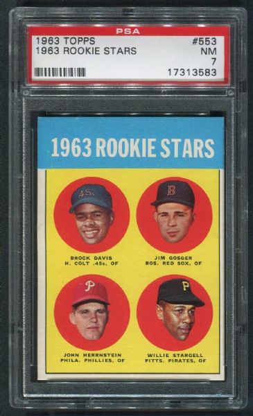 1963 Topps #553 Rookie Stars w/ Willie Stargell Rookie PSA 7 NM