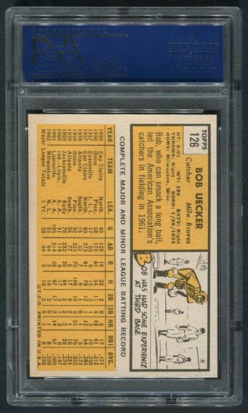 1963 Topps #126 Bob Uecker PSA 7.5 NM+