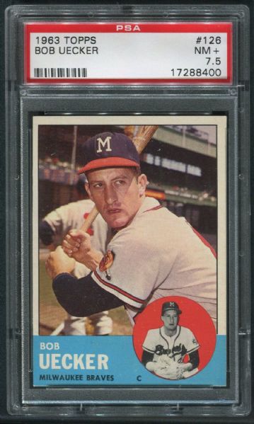 1963 Topps #126 Bob Uecker PSA 7.5 NM+