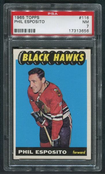 1965 Topps #116 Phil Esposito PSA 7 NM