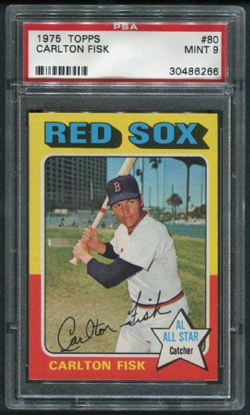 1975 Topps #80 Carlton Fisk PSA 9 MINT