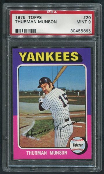 1975 Topps #20 Thurman Munson PSA 9 MINT