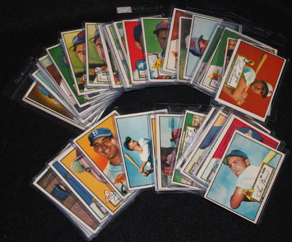 1952 Topps Partial Set (185) Cards Graded & Raw