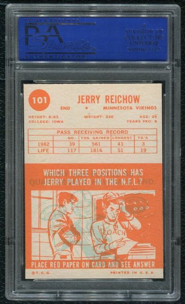 1963 Topps #101 Jerry Reichow PSA 8 NM-MT