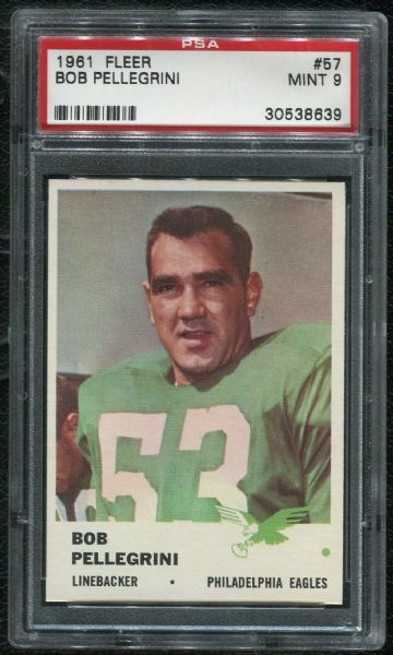 1961 Fleer #57 Bob Pellegrini PSA 9 MINT