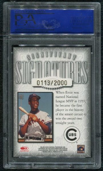 1998 Donruss Significant Signatures Ernie Banks Autograph PSA 9 MINT