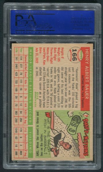 1955 Topps #166 Hank Bauer PSA 8 NM-MT