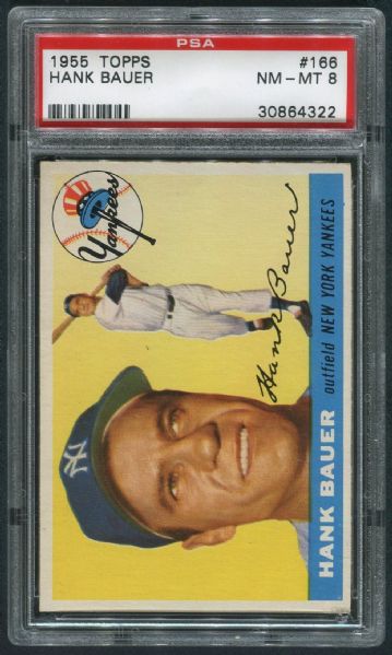 1955 Topps #166 Hank Bauer PSA 8 NM-MT