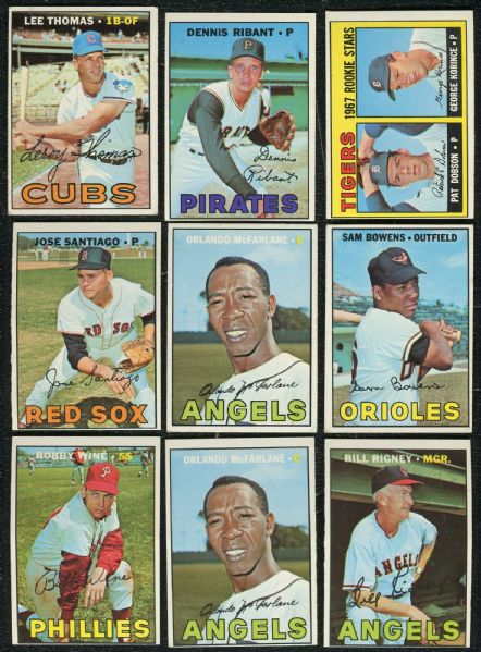 1967 Topps Lot of 16 Assorted Semi-High Numbers