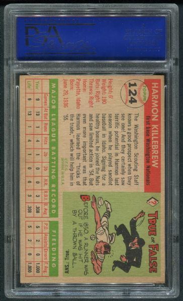 1955 Topps #124 Harmon Killebrew Rookie PSA 7 NM