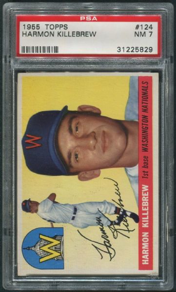 1955 Topps #124 Harmon Killebrew Rookie PSA 7 NM