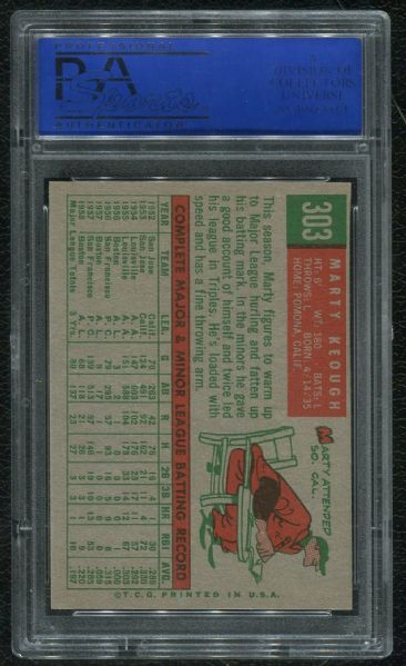 1959 Topps #303 Marty Keough PSA 9 MINT