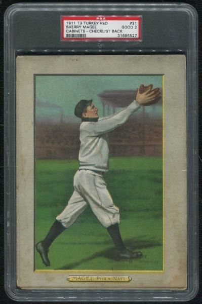 1911 T3 Turkey Red #31 Sherry Magee PSA 2 Good