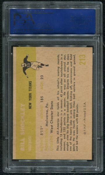 1961 Fleer #213 Bill Shockley PSA 9 MINT